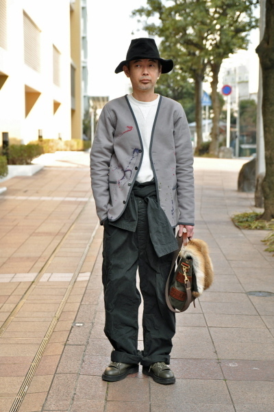 FRANK LEDER Inked Deutschleder Cardigan: arable soil